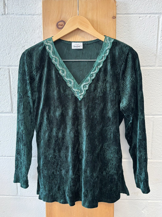 Green Velvet Top : L/XL