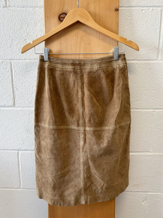Brown Suede Skirt : 0