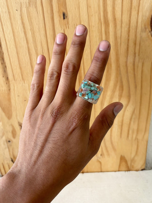 Square Clear Ring : 7.5