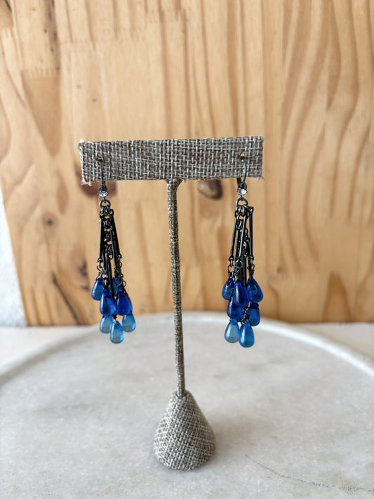 Blue Beaded Earrings