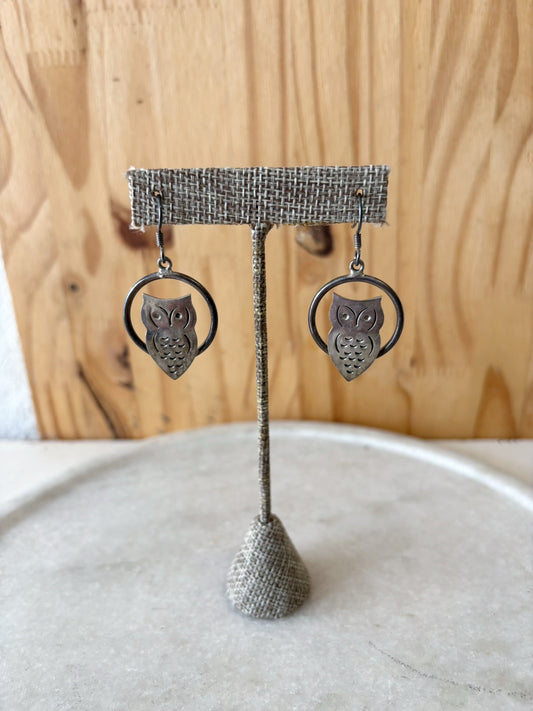 Sterling Owl Earrings
