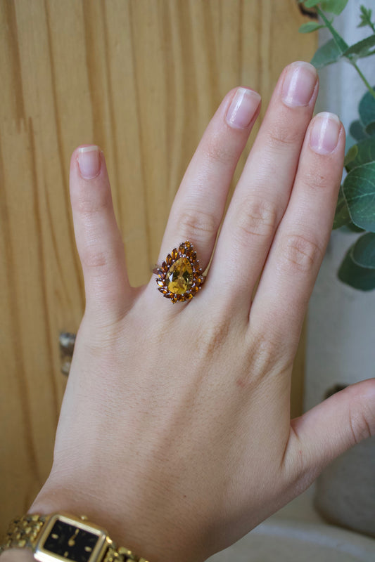 Silver Citrine Tone Ring : 6