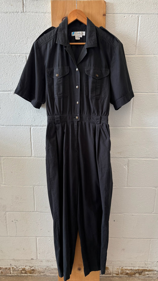 Vtg Black Jumpsuit : M/L