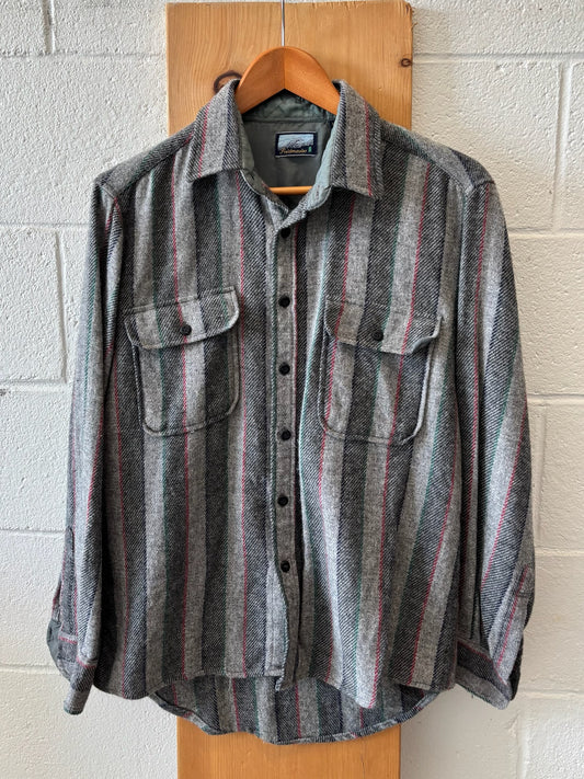 Vtg Striped Flannel : M