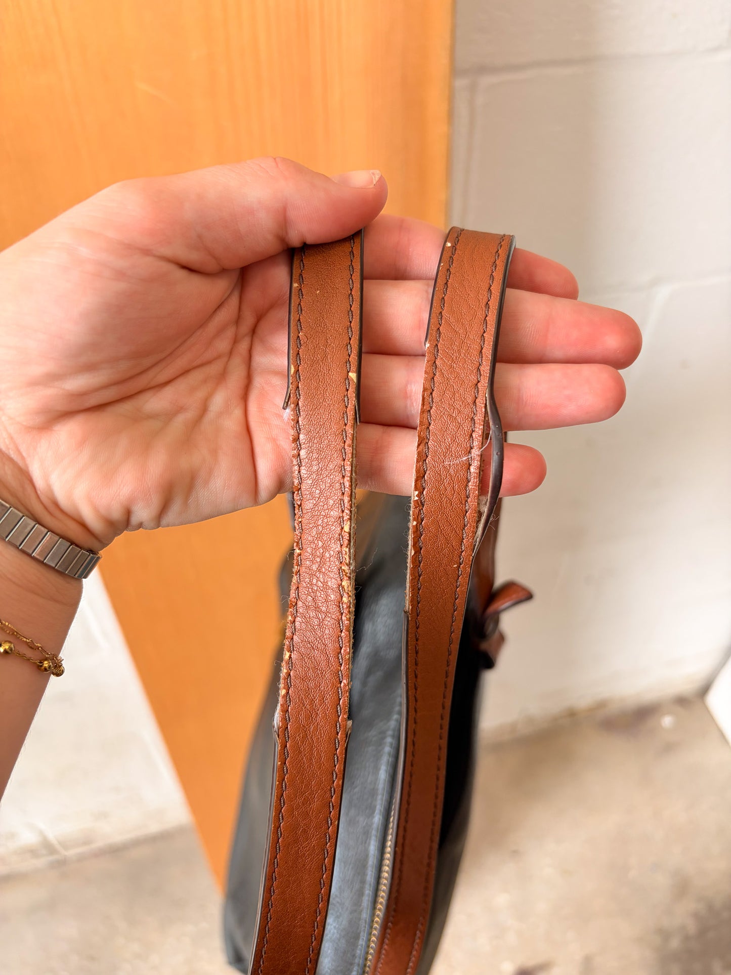Black & Brown Fossil Rachel Tote Bag