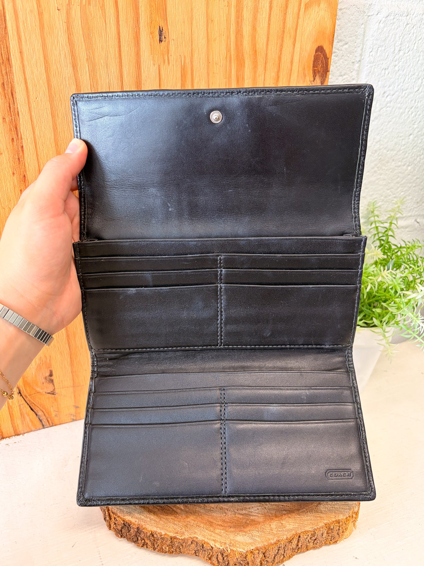 Coach Snakeskin Detailed Trifold Wallet