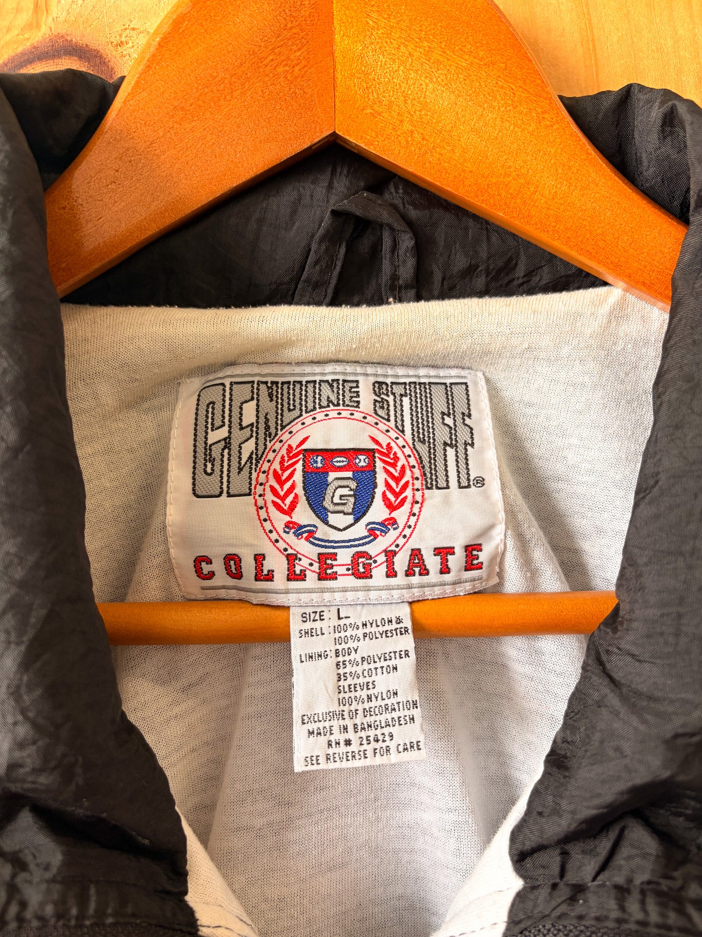 Vtg Genuine Stuff Texas Windbreaker : L