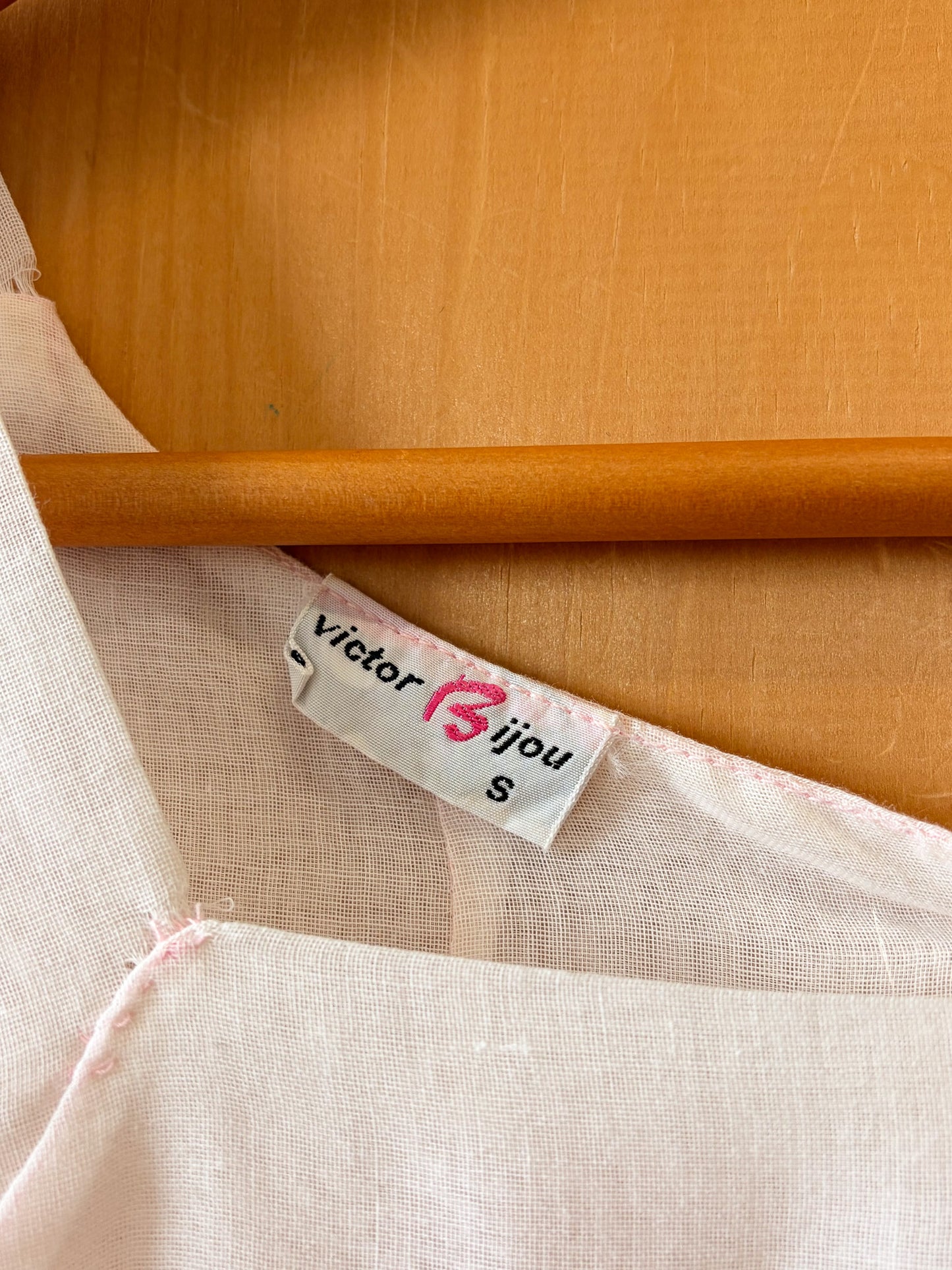 Pink Stitched Sheer Tunic / Dress Overlay : S