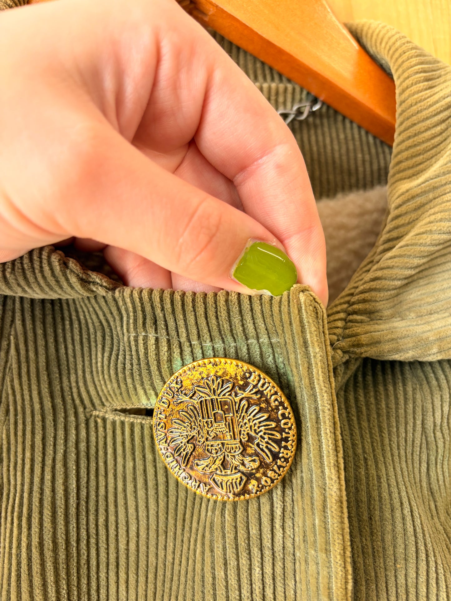 Vtg Green Corduroy Jacket : L/XL (Local Pick Up Only) (As Is)