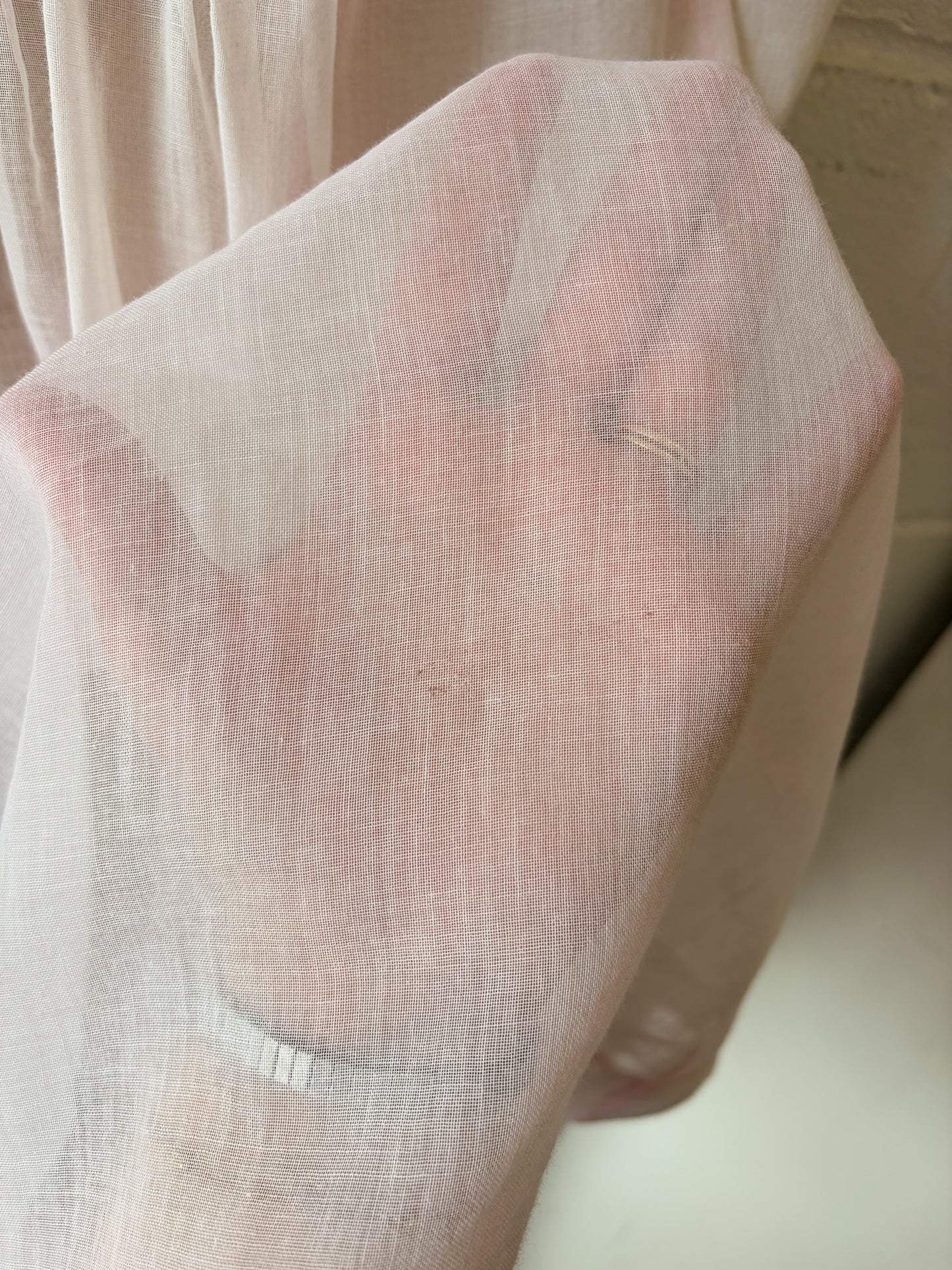 Pink Stitched Sheer Tunic / Dress Overlay : S