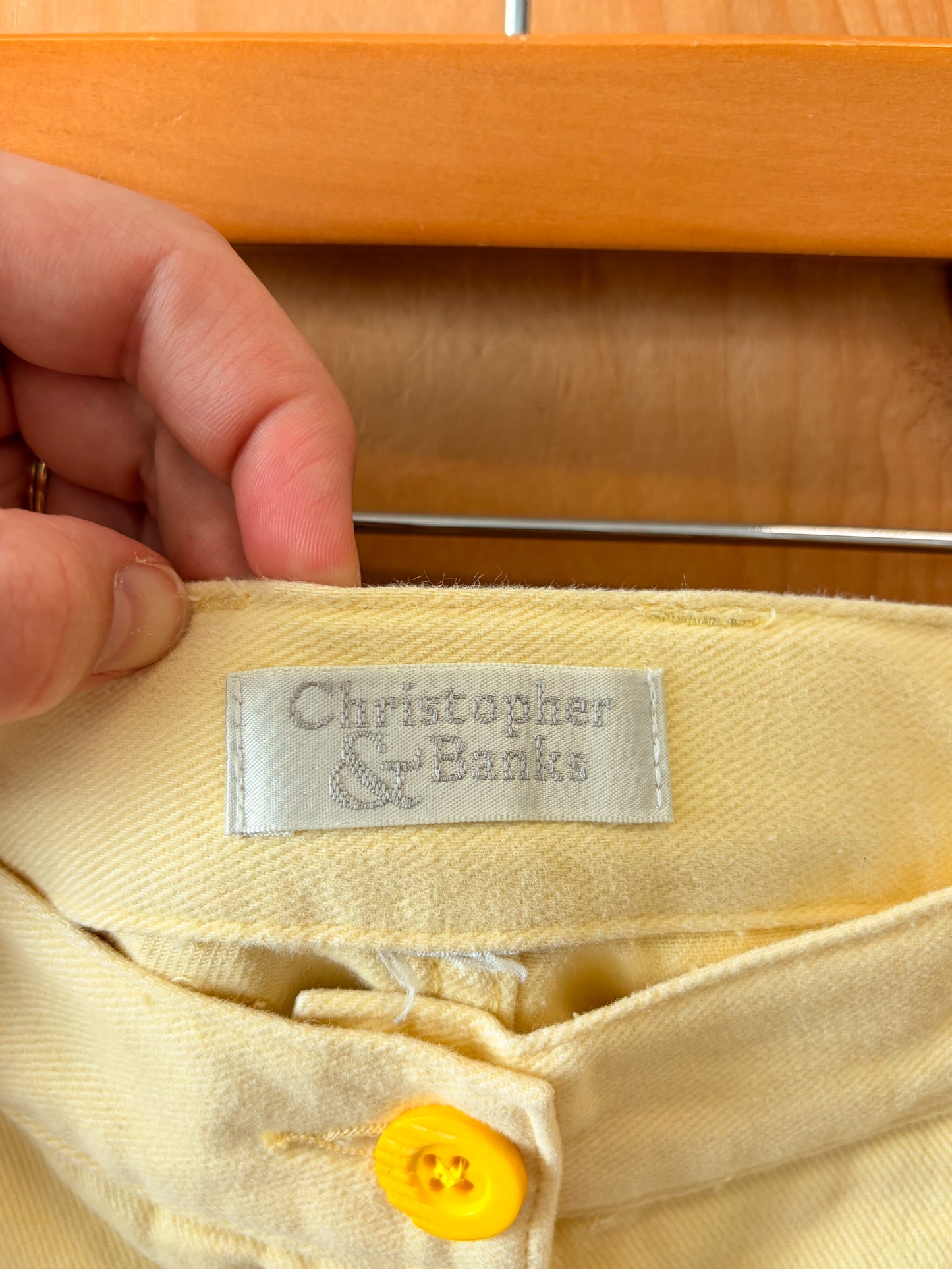 Butter Yellow Button Down Skirt : 32"W