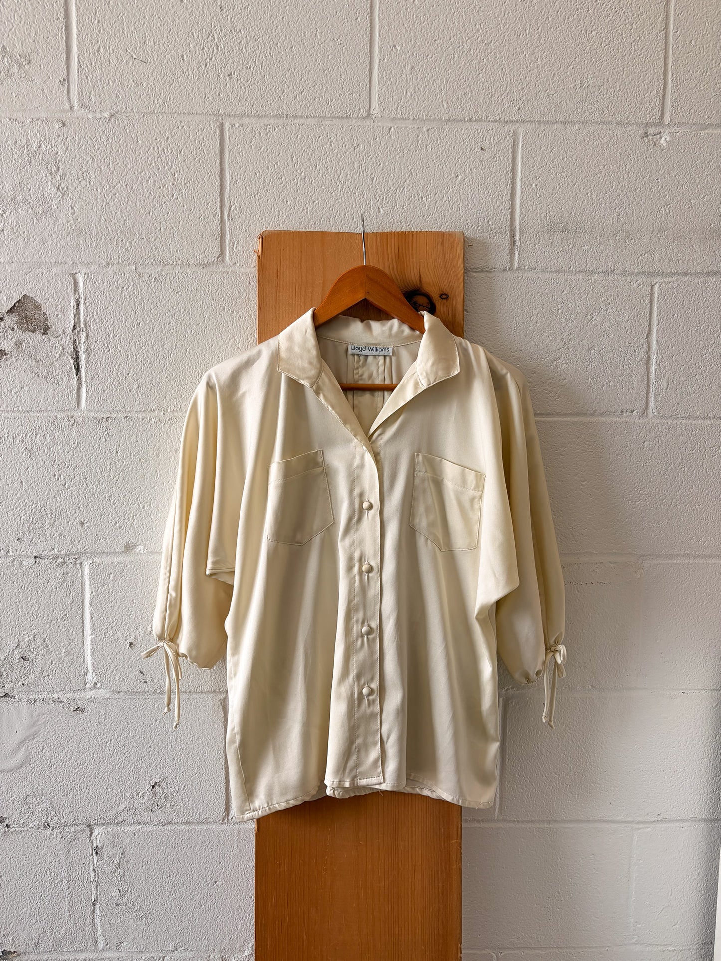Ivory Button Down Blouse : M/L