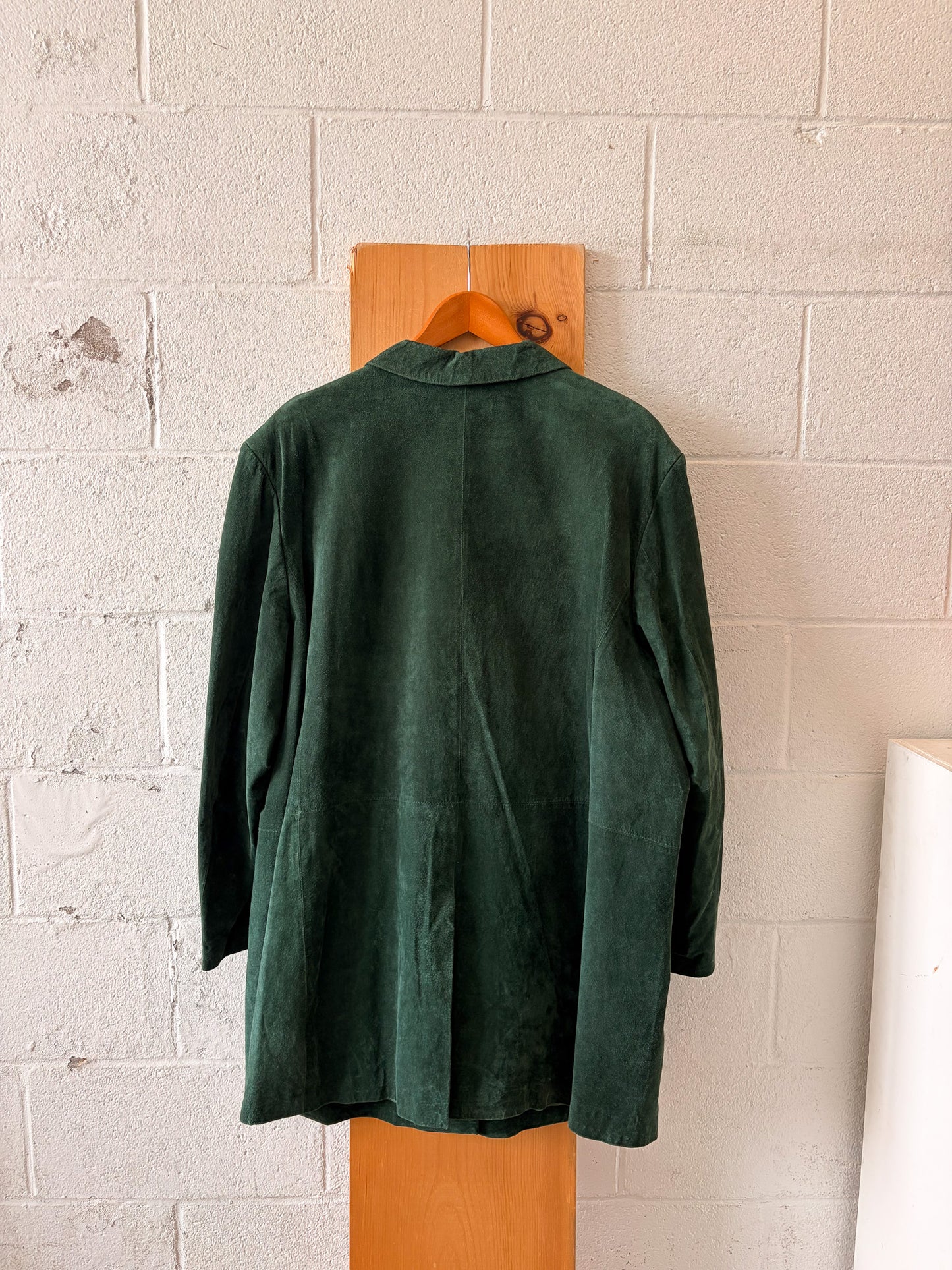 Vtg Dennis Basso Green Leather Jacket : 3X