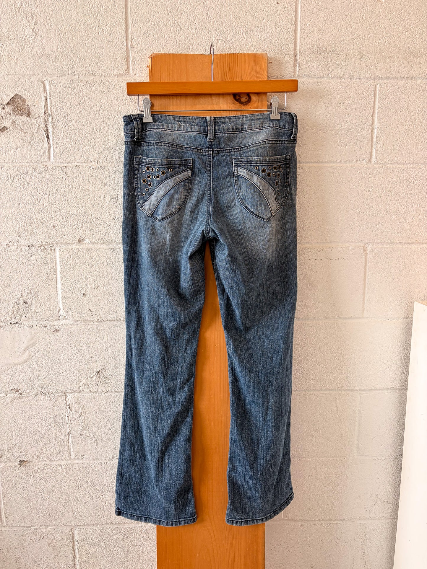 Grommet Embellished Lei Jeans : Juniors 13R