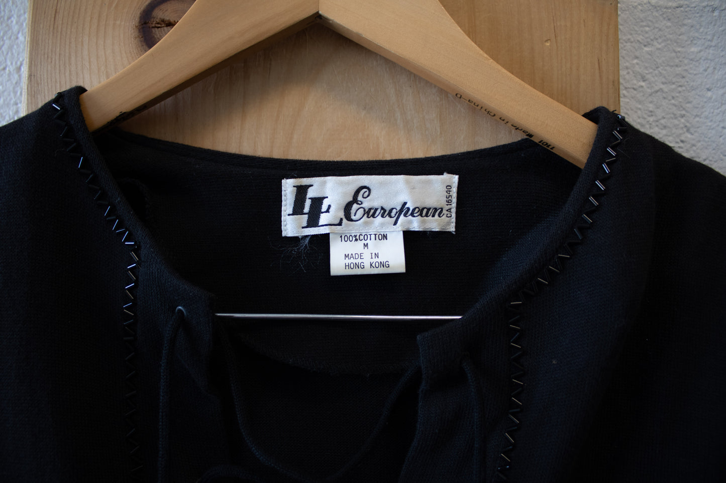 Vtg Long Sleeve Black Top : M