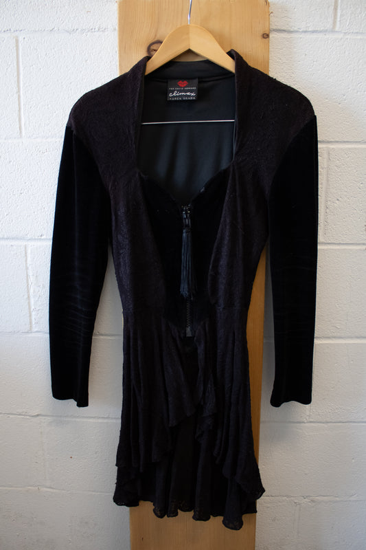 Vtg Black Velvet Piece : M