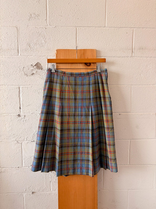 Plaid Midi Skirt : 34"W
