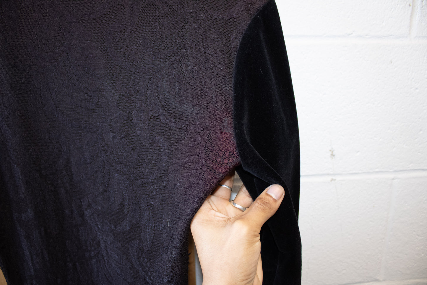 Vtg Black Velvet Piece : M