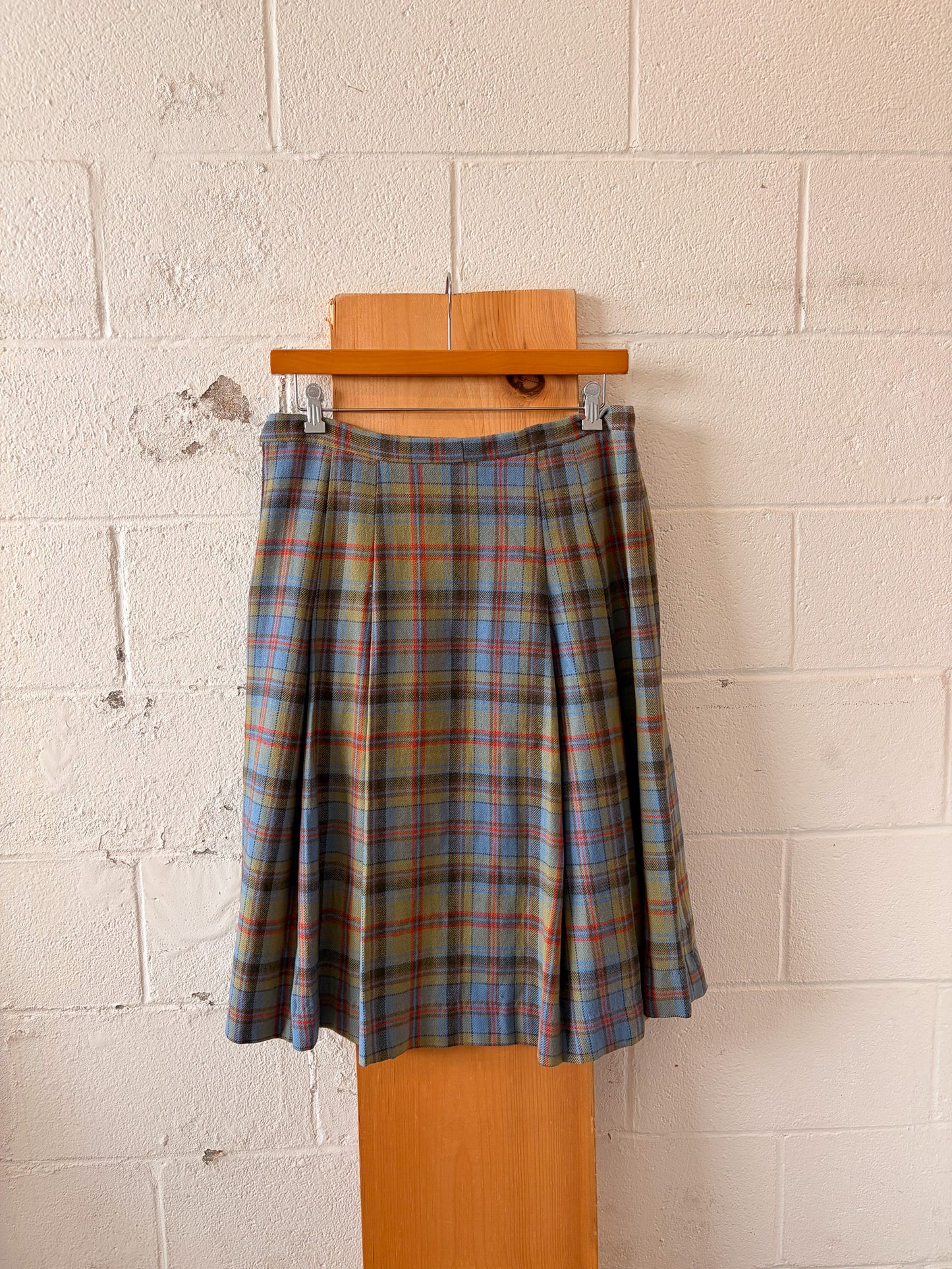 Plaid Midi Skirt : 34"W