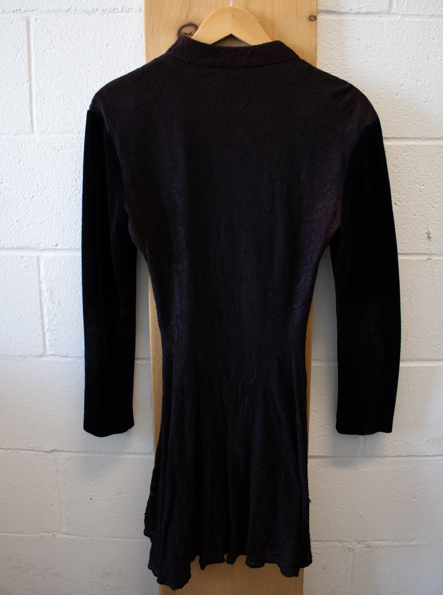 Vtg Black Velvet Piece : M