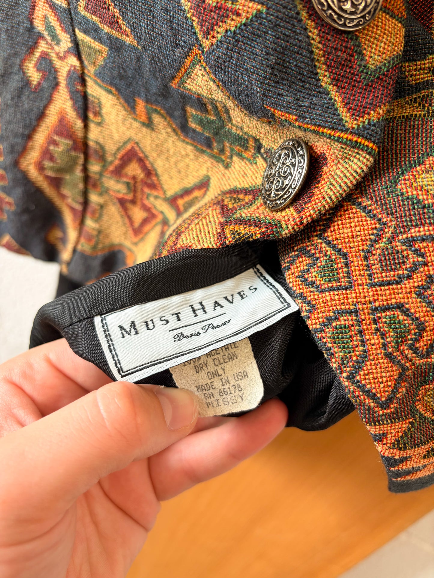 Vtg Tapestry Patterned Vest : M/L