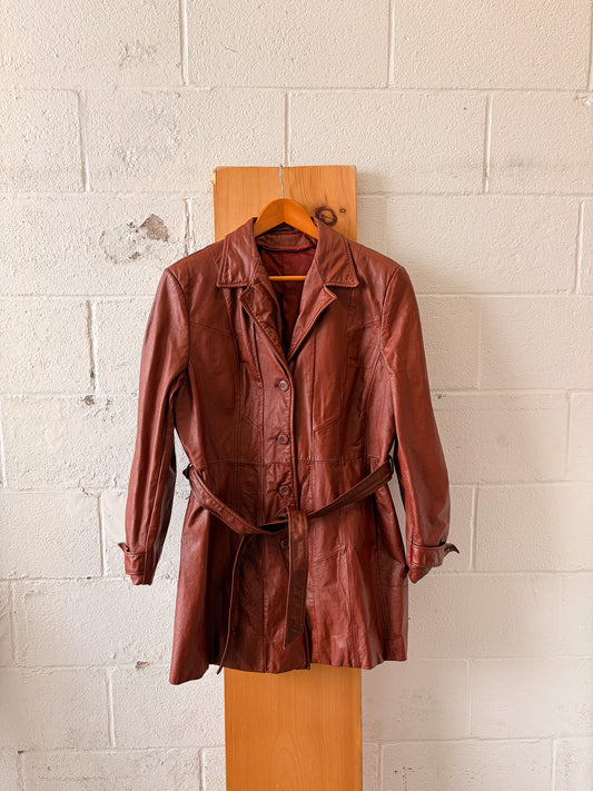 Vtg Brown Trench : 18