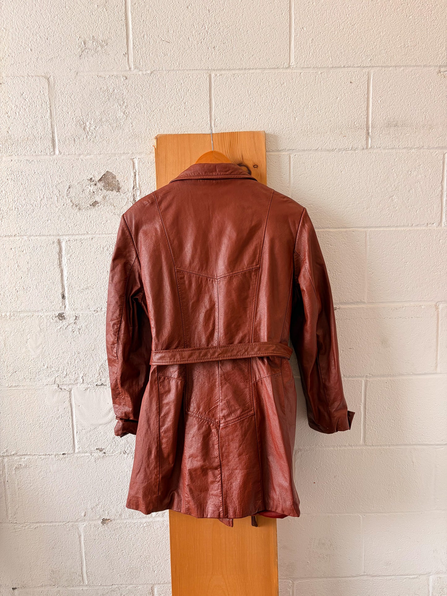 Vtg Brown Trench : 18
