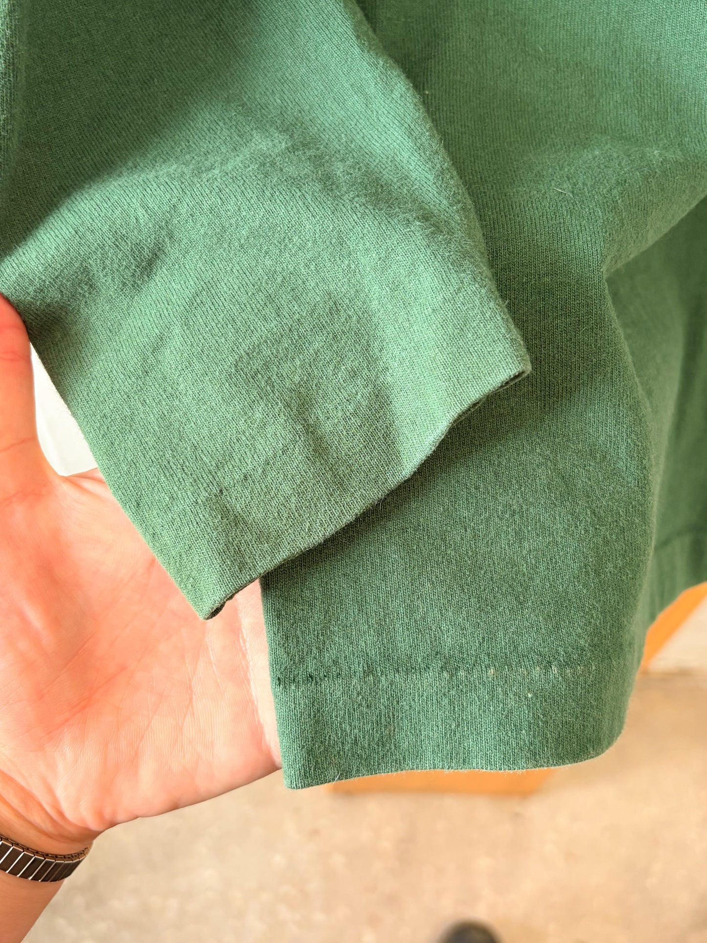 Vtg Green Single Stitch Alabama Henley : L