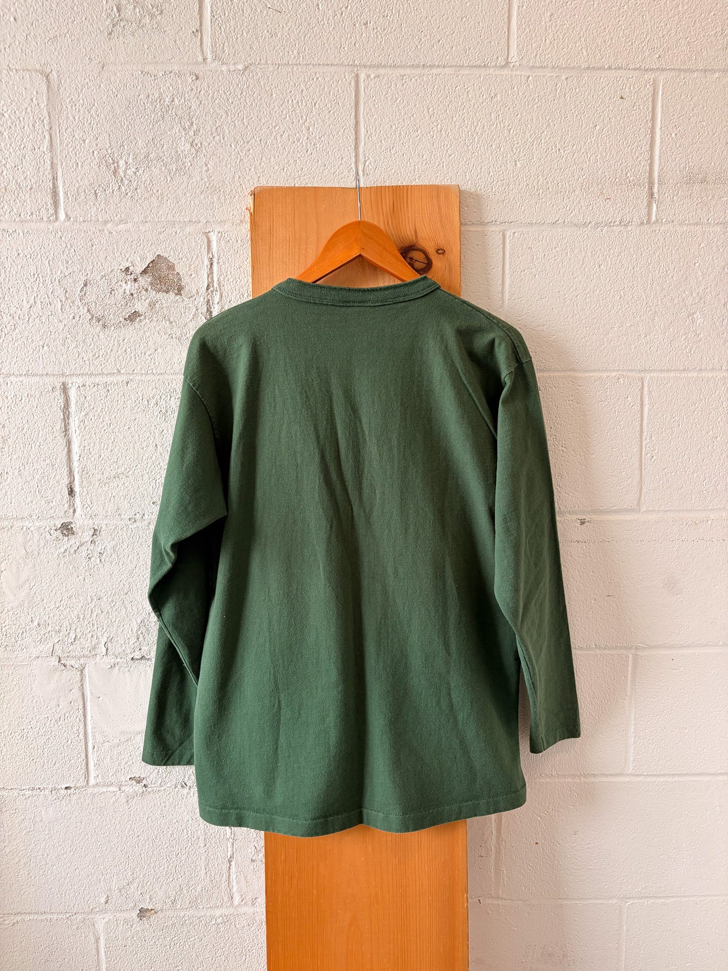 Vtg Green Single Stitch Alabama Henley : L