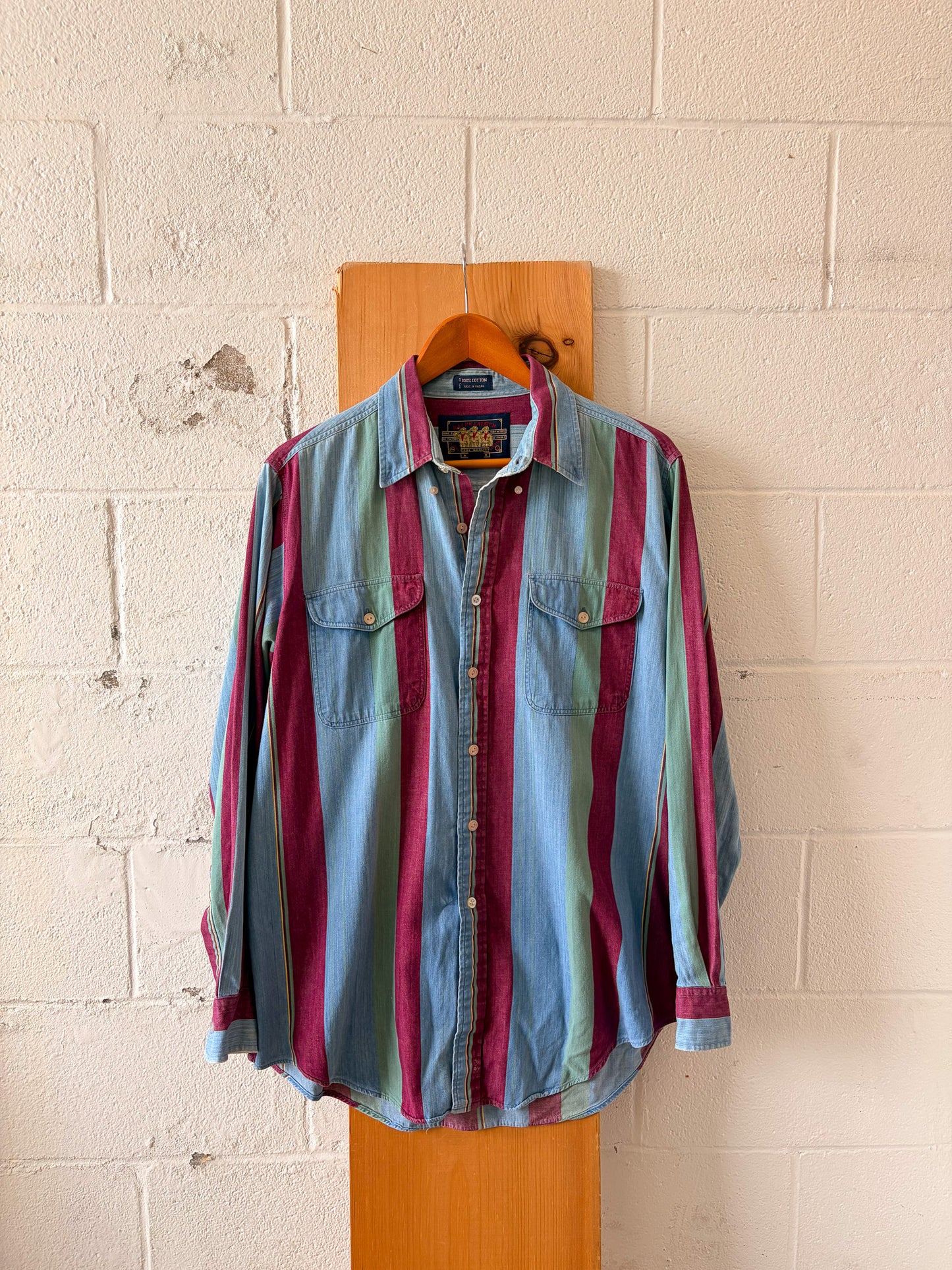Vtg Striped Ralph Lauren Boy Scout Button Down : L