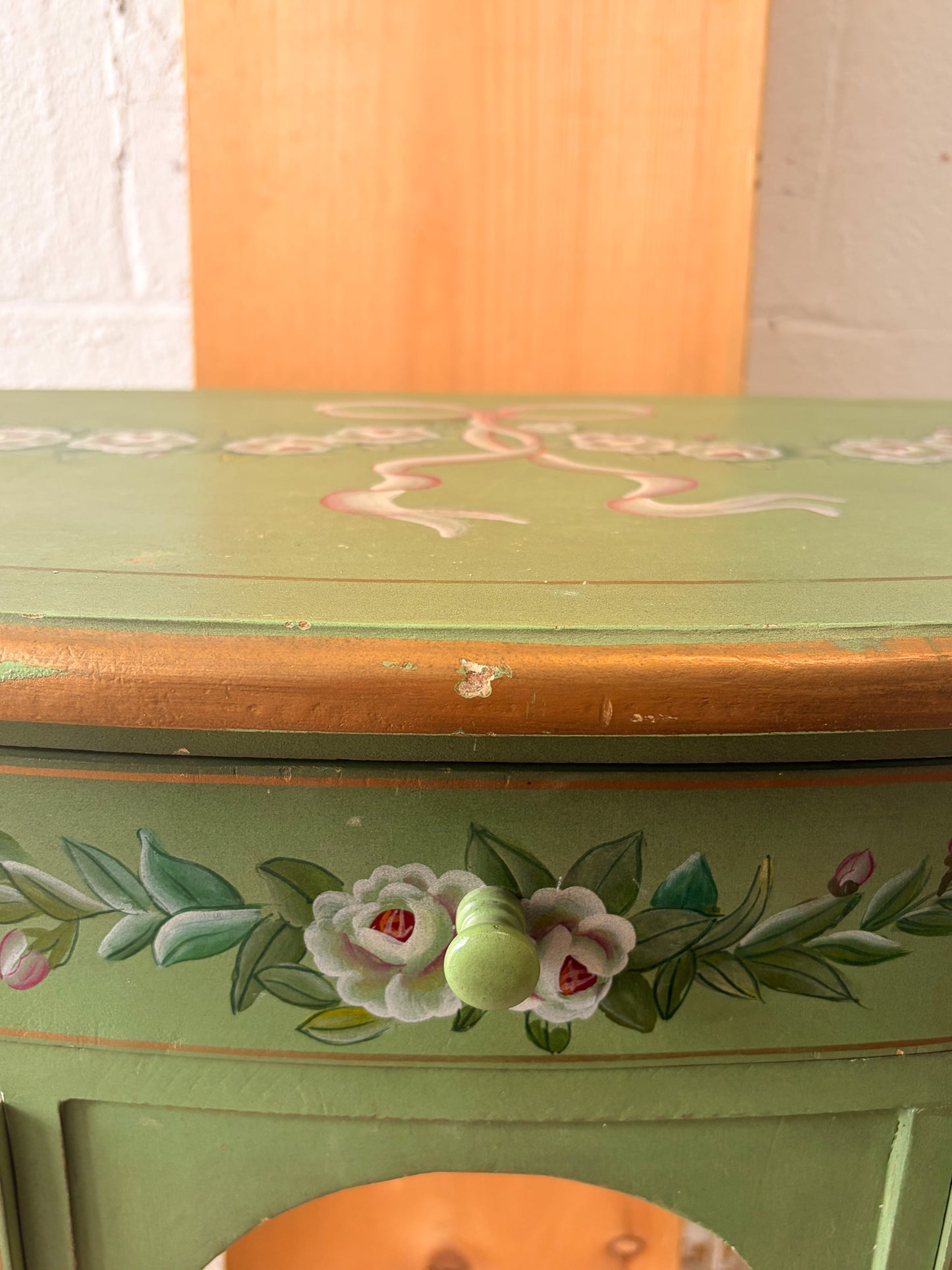 Green Shabby Chic Side Table (Local Pick Up Only)