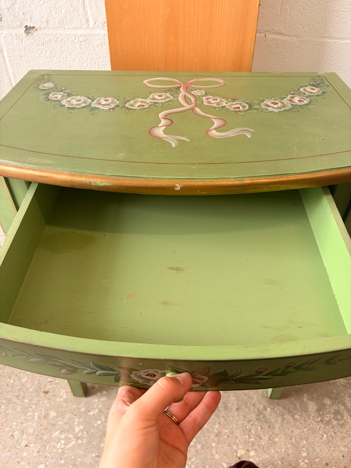 Green Shabby Chic Side Table (Local Pick Up Only)