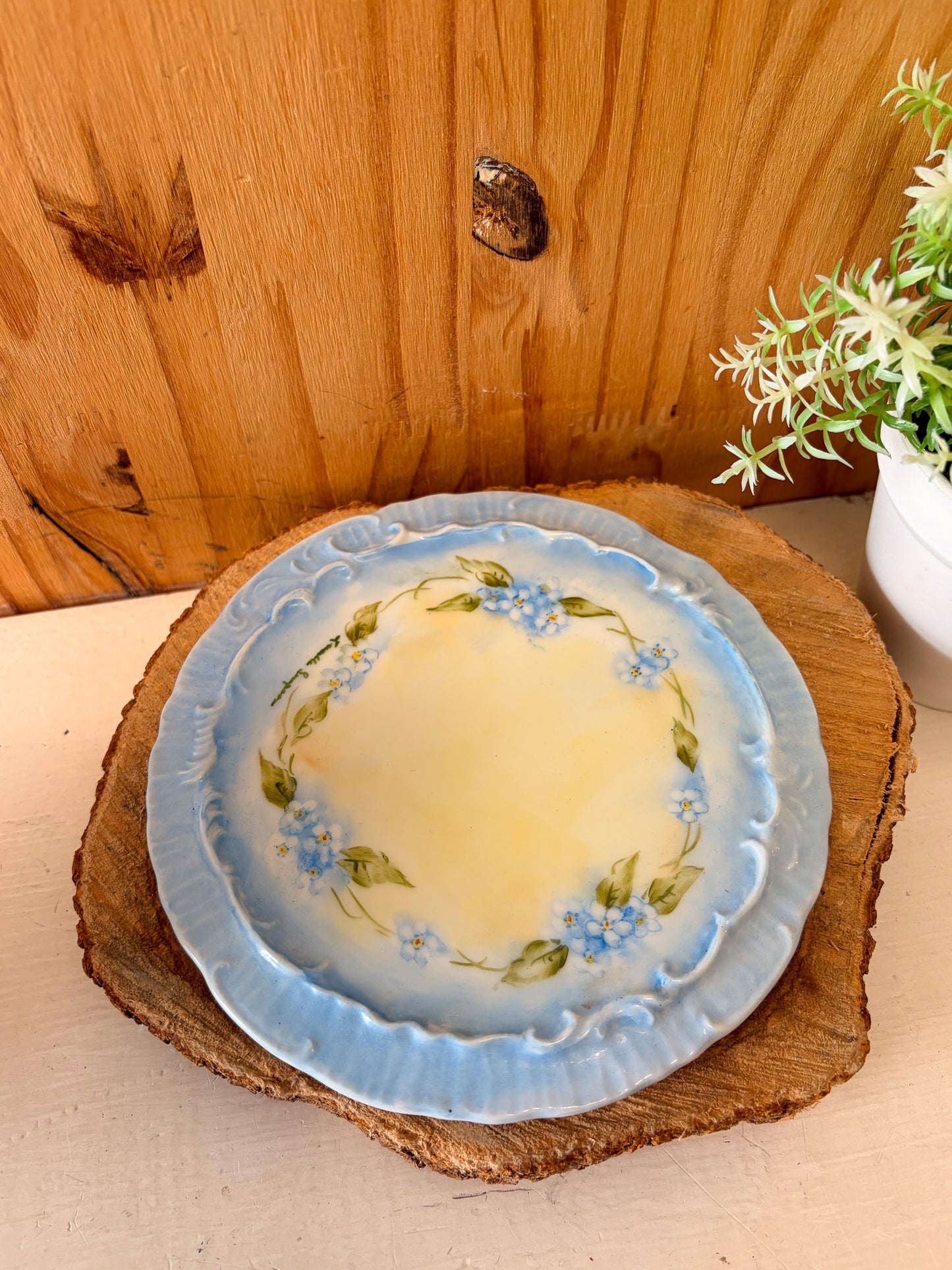 Hand Painted Dainty Floral China Plate & Pot Set (Local Pick Up Only)