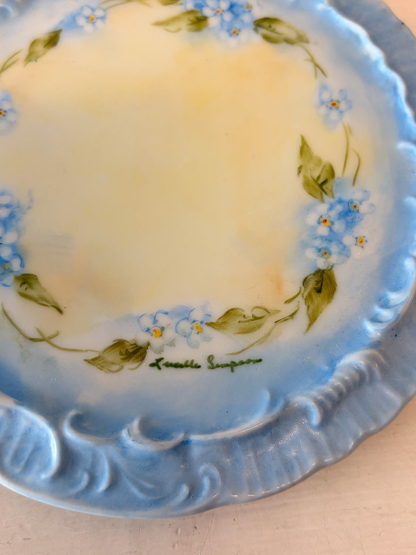Hand Painted Dainty Floral China Plate & Pot Set (Local Pick Up Only)