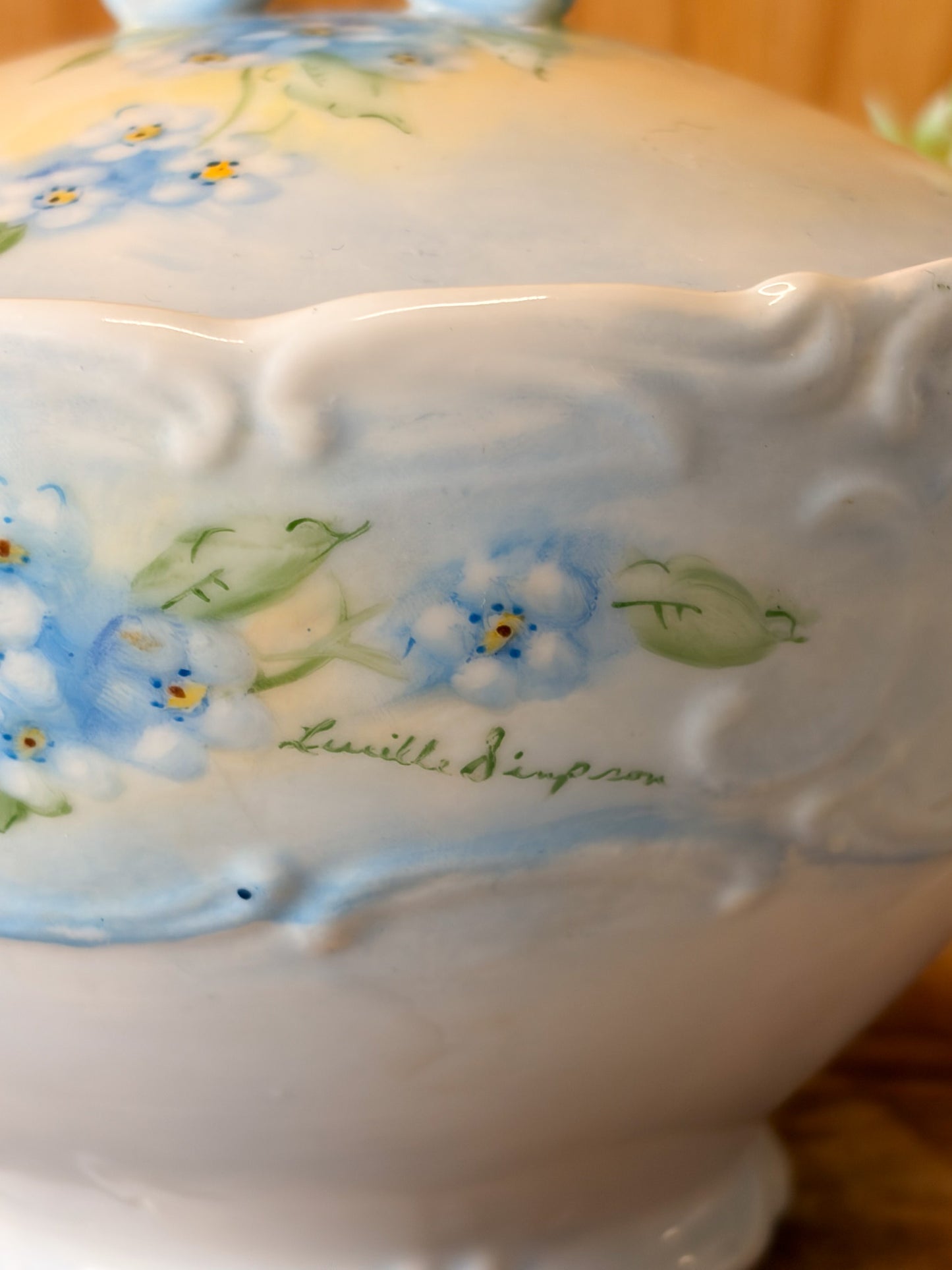 Hand Painted Dainty Floral China Plate & Pot Set (Local Pick Up Only)