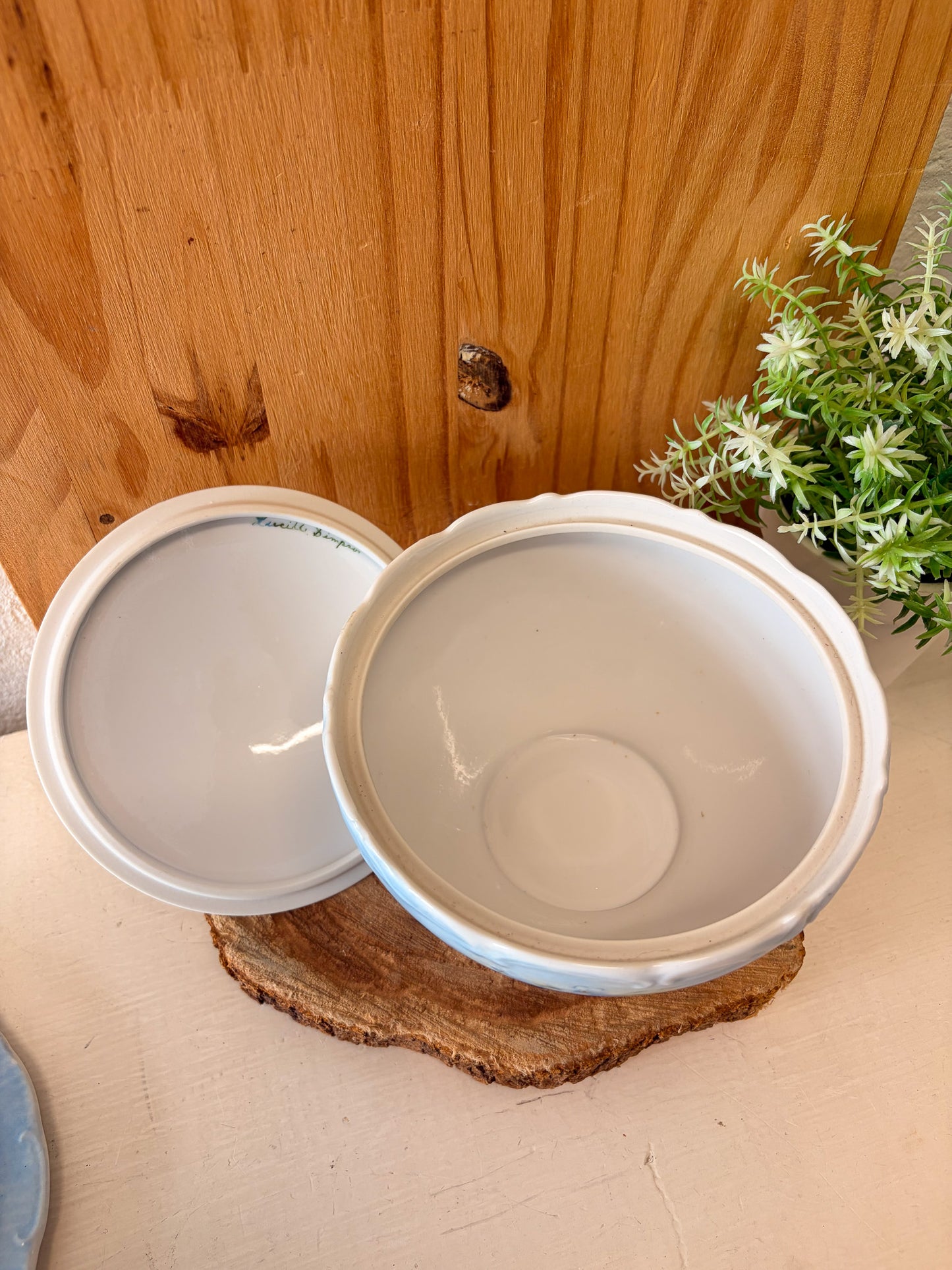 Hand Painted Dainty Floral China Plate & Pot Set (Local Pick Up Only)