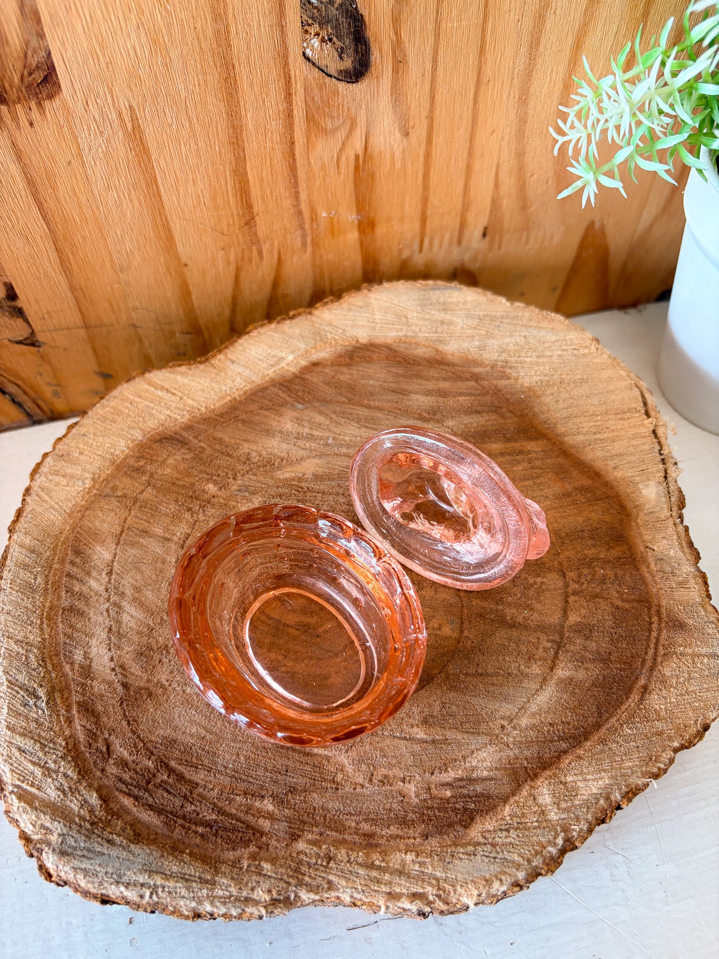 Vtg Pink Glass Bunny Nest Jar (Local Pick Up Only)