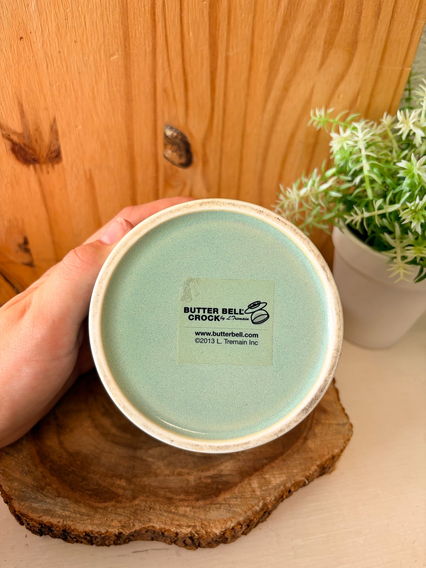 Seafoam Green Butter Bell Crock (Local Pick Up Only)