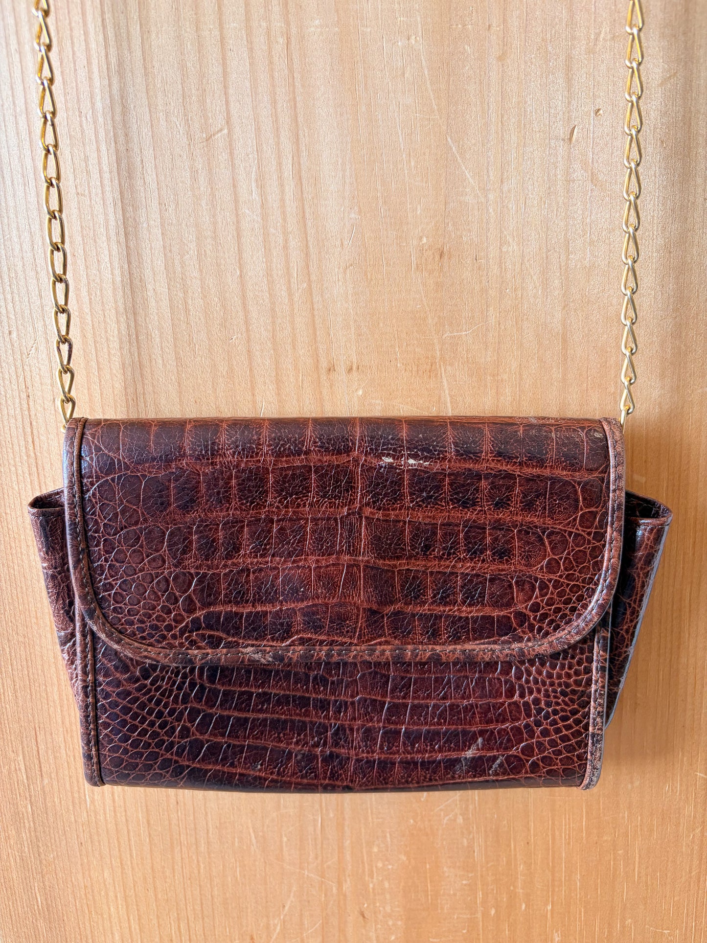 Vtg Little Brown Leather Purse