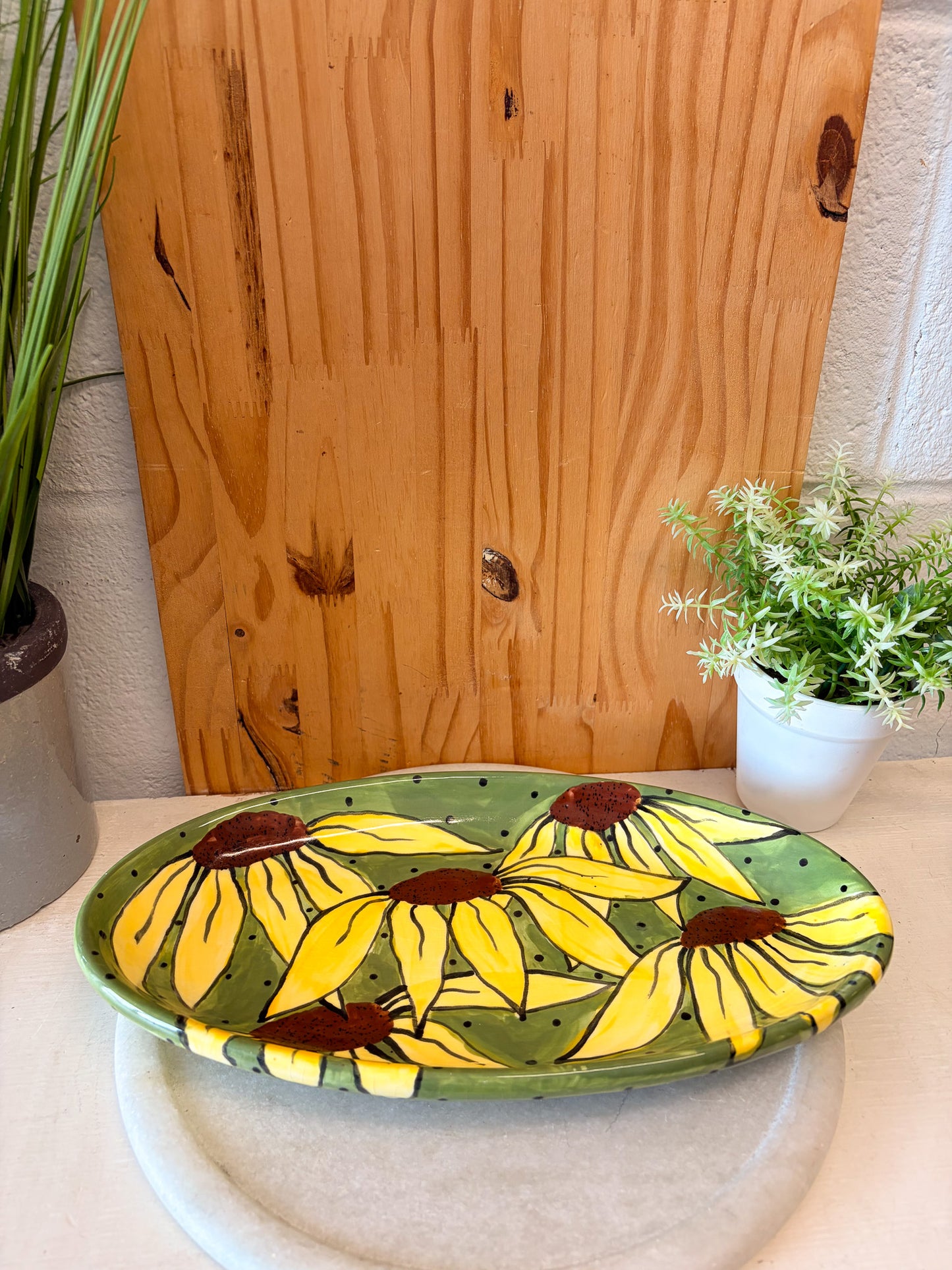 Hand Painted Sunflower Platter (Local Pick Up Only)