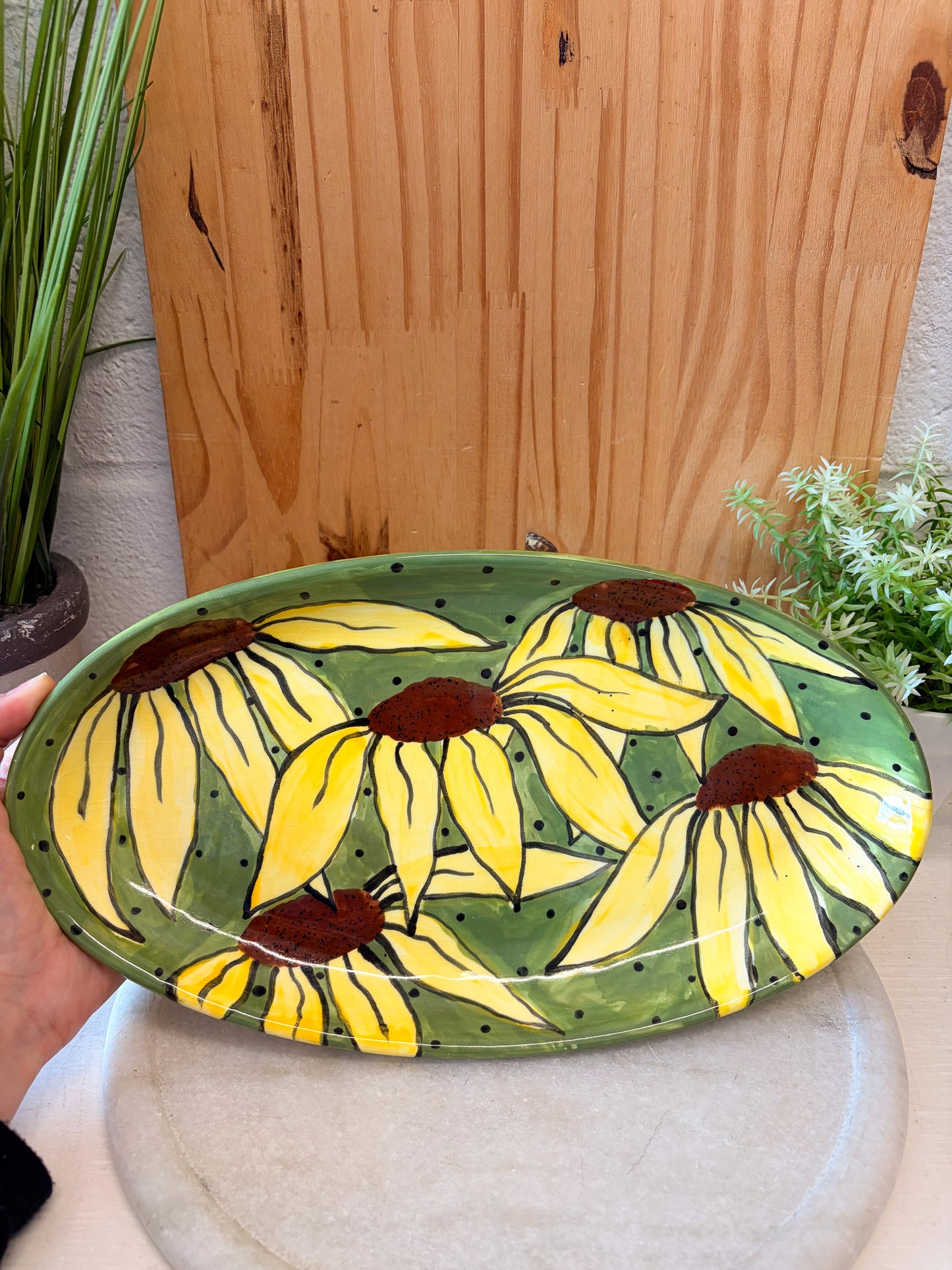 Hand Painted Sunflower Platter (Local Pick Up Only)