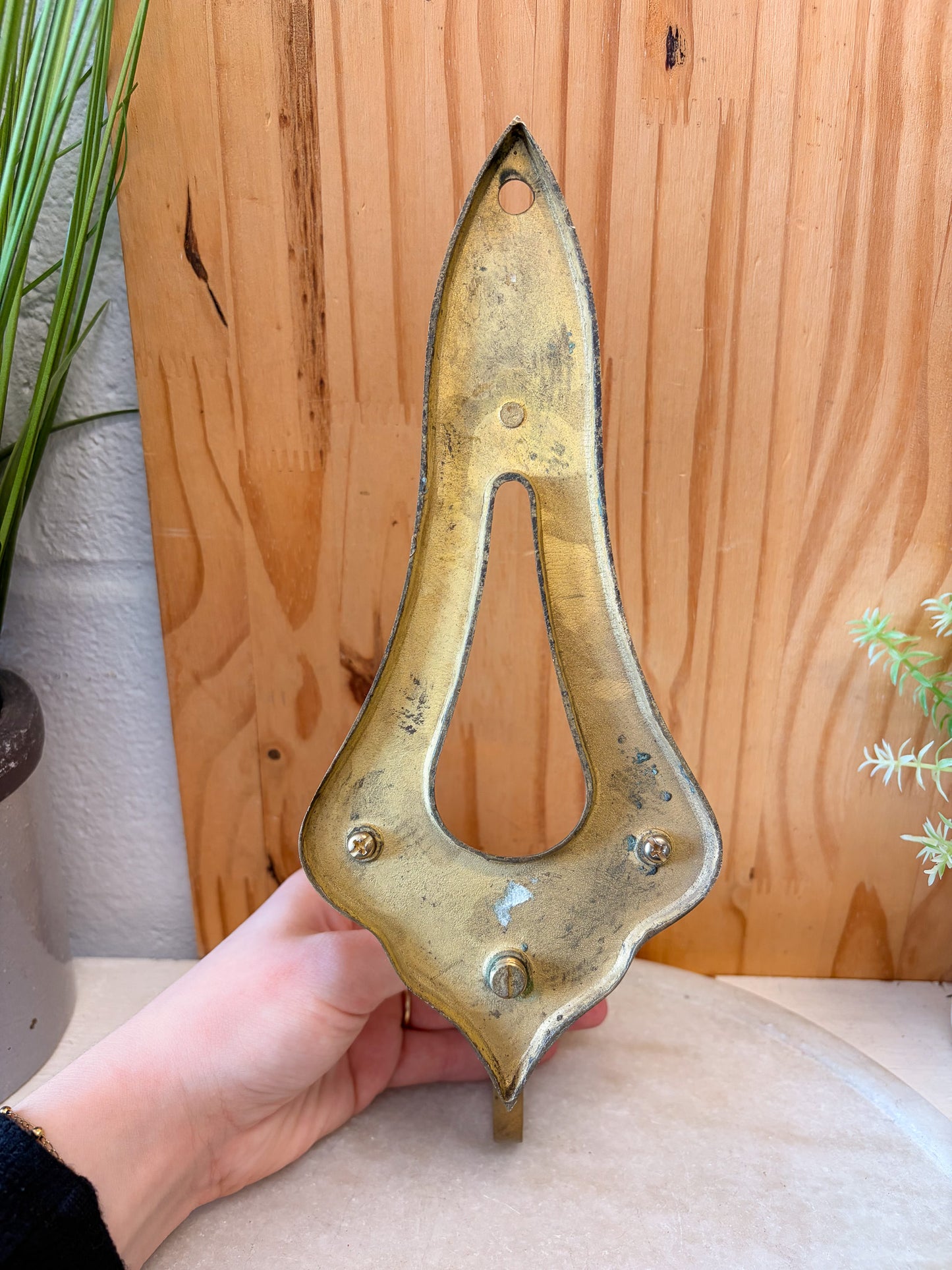 Vtg Brass Wall Sconce Candle Holder