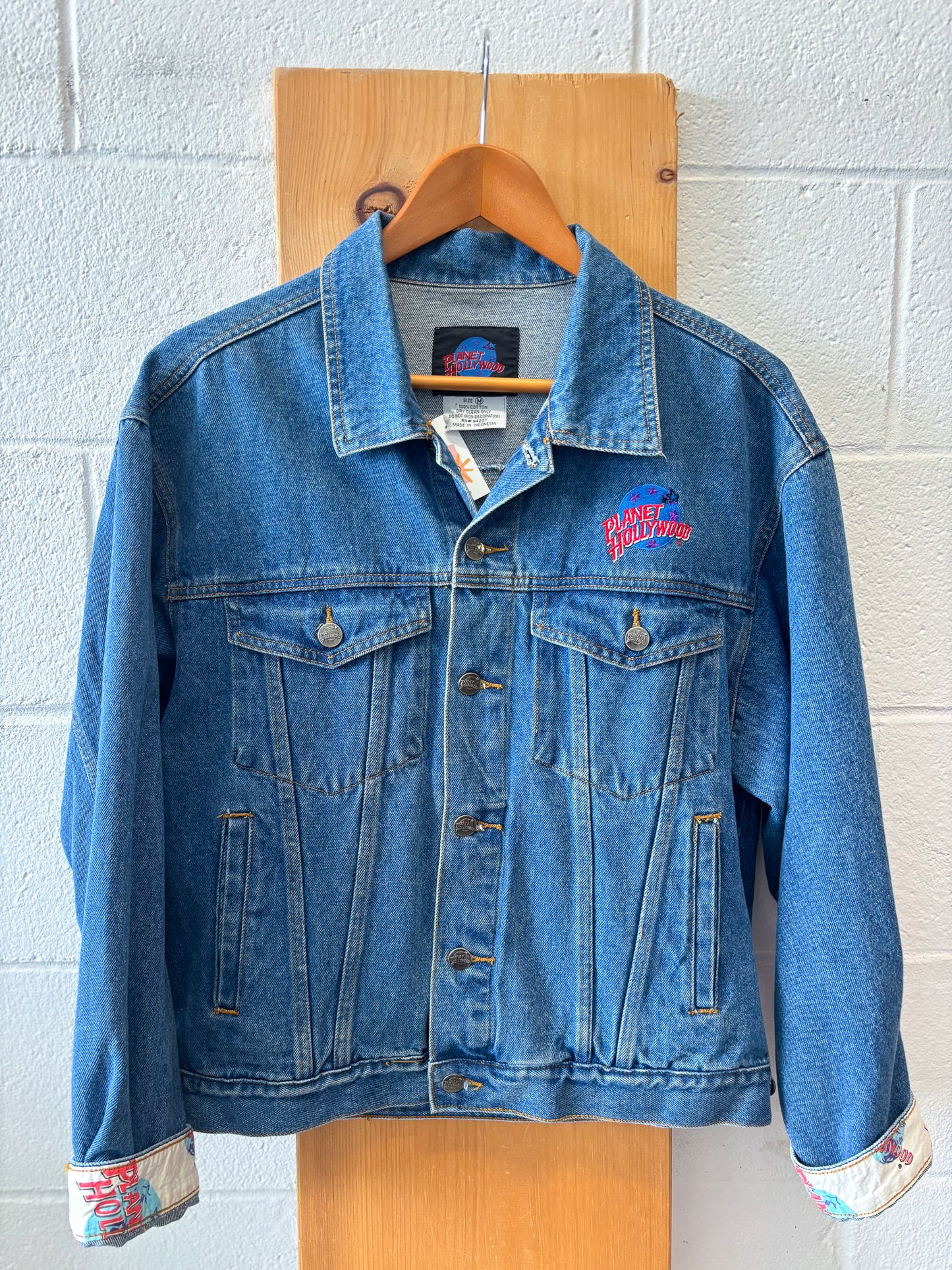 Vtg Planet Hollywood Denim Jacket : M