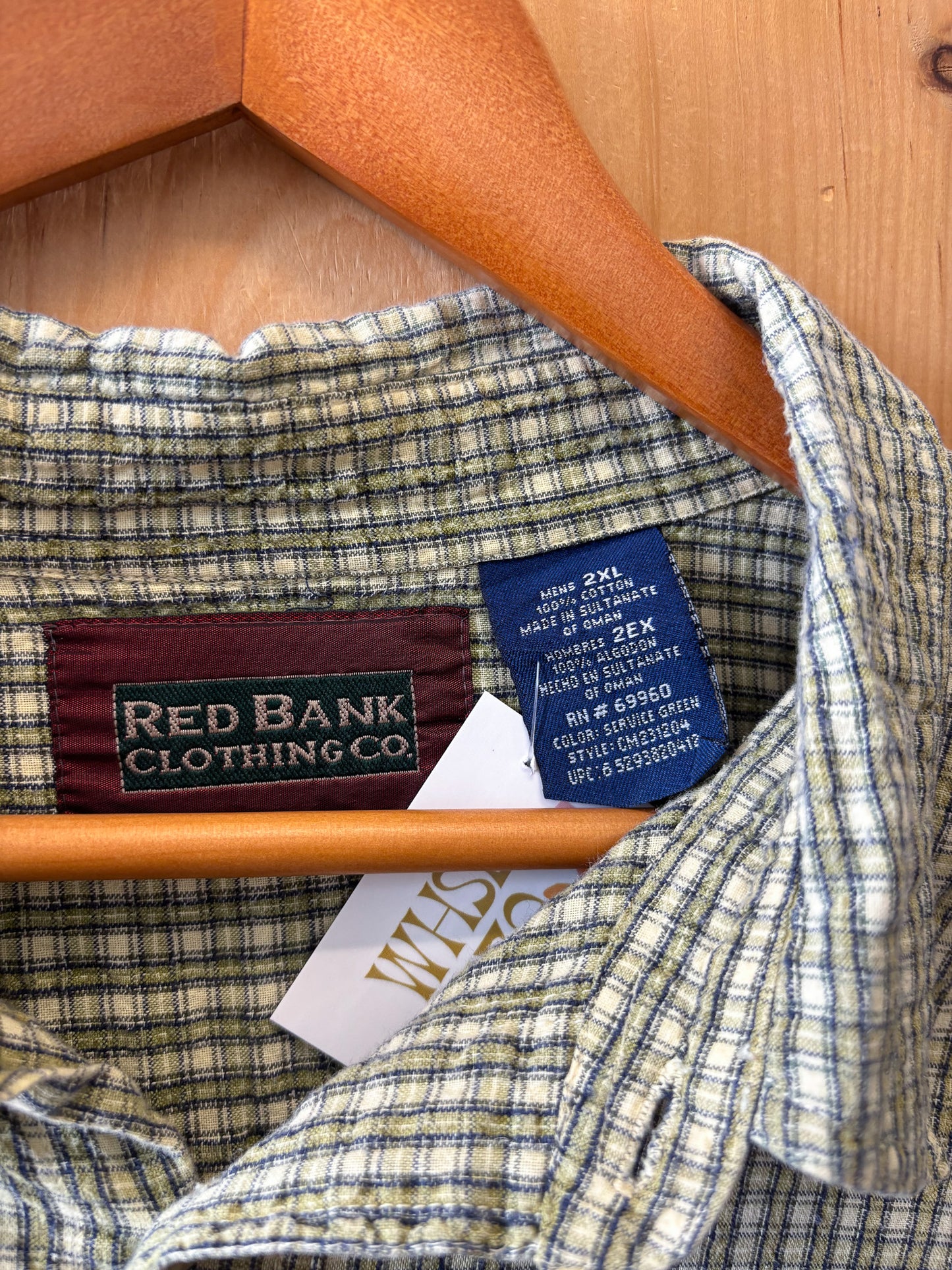 Green Checkered Button Up : 2XL