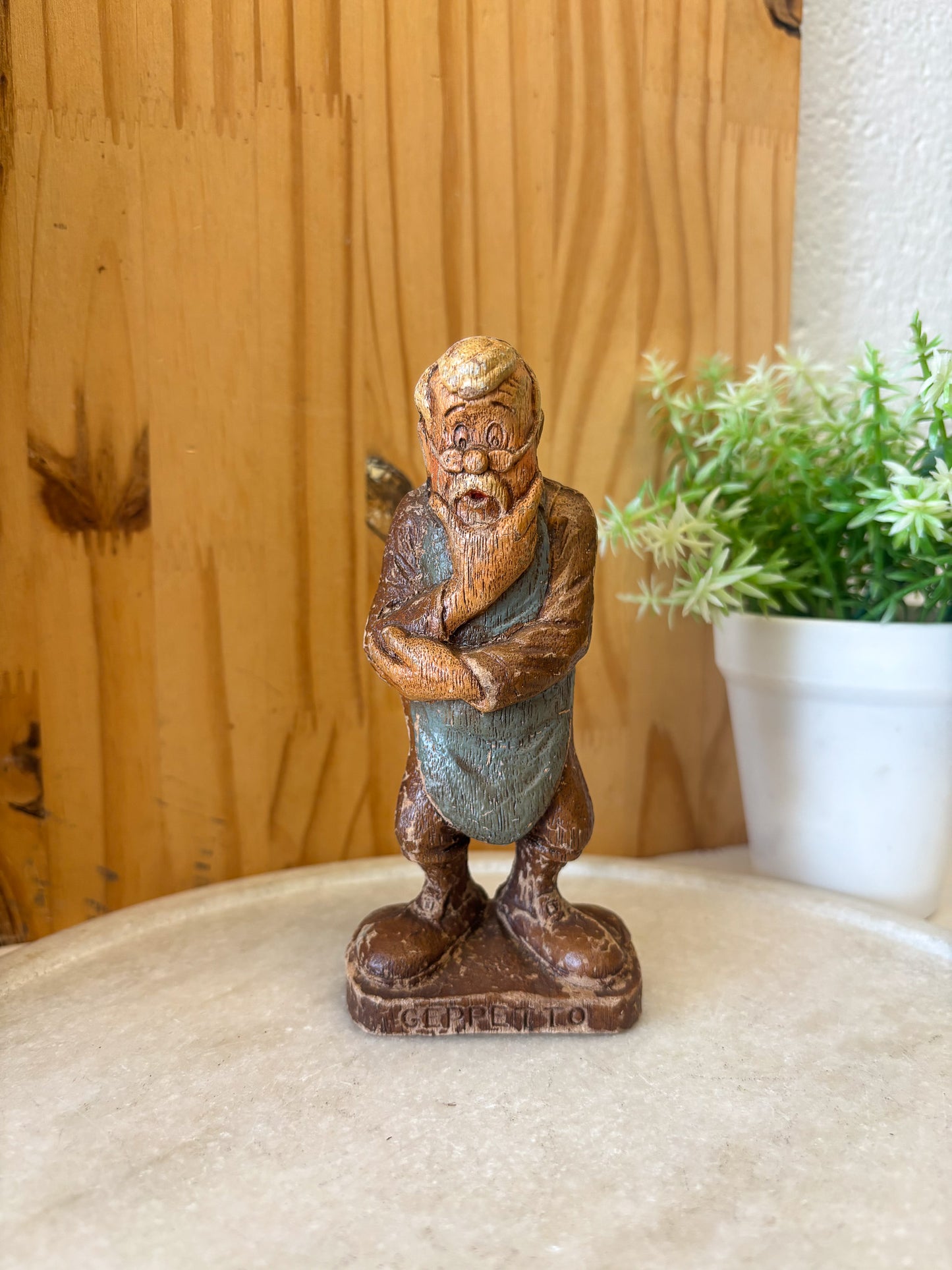 Vtg Walt Disney Pinocchio Geppetti Wooden Figure