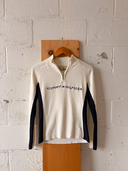 Ribbed Tommy Hilfiger Quarter Zip : M