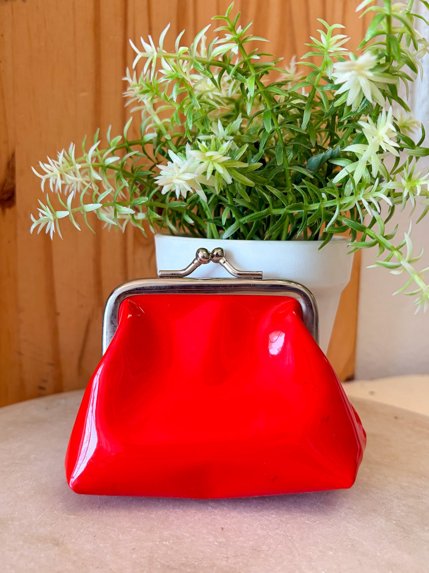 Vtg Little Red Coin Purse
