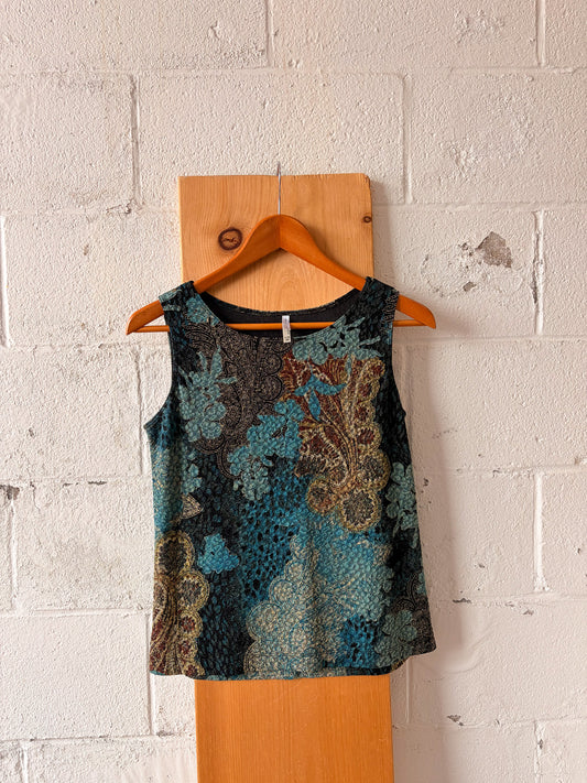 Textured Turquoise Paisley Tank : S