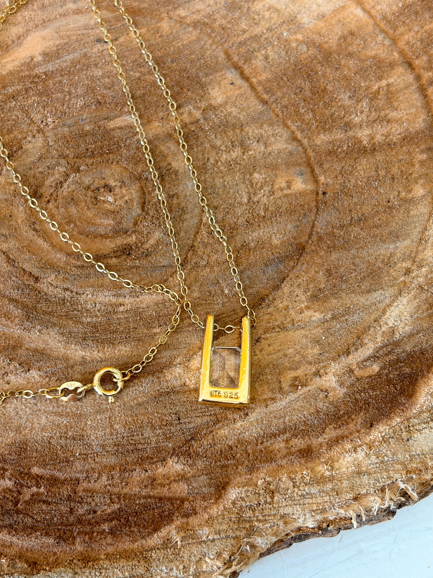 925 Gold Tone Interchangeable Jewel Necklace