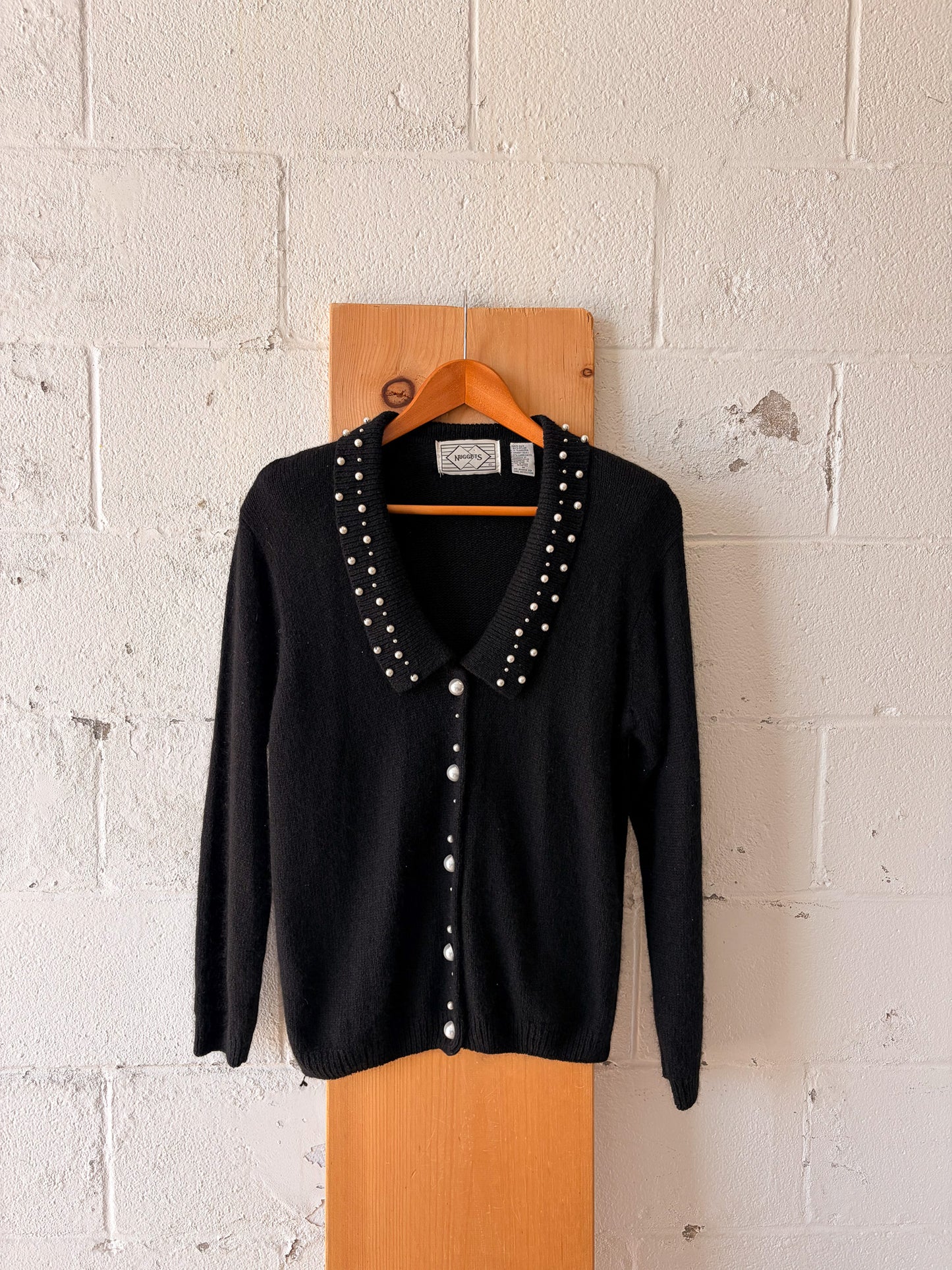 Vtg Beaded Angora Cardigan : M